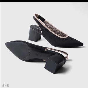 Vivaia Deep Ebony Della block heel sling back